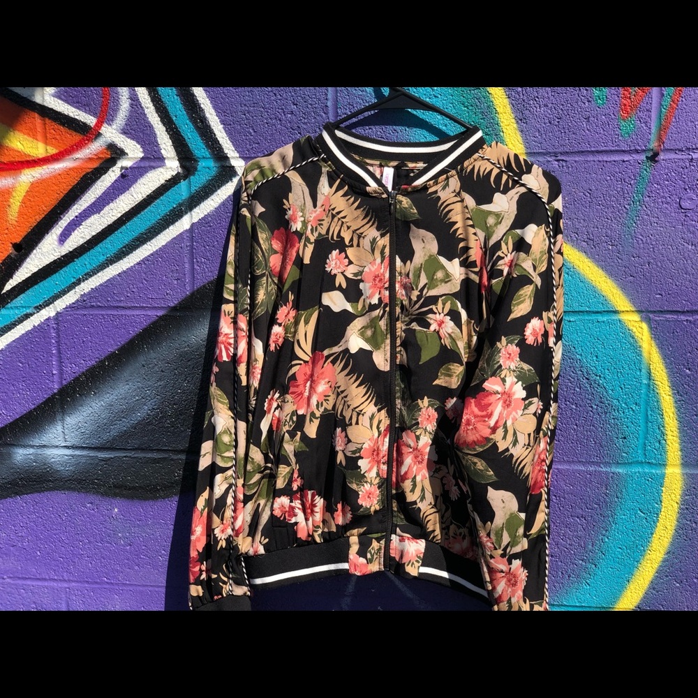 Xhilaration floral track jacket